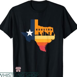 Space City T-shirt Houston City Texas Map Patriotic Texan