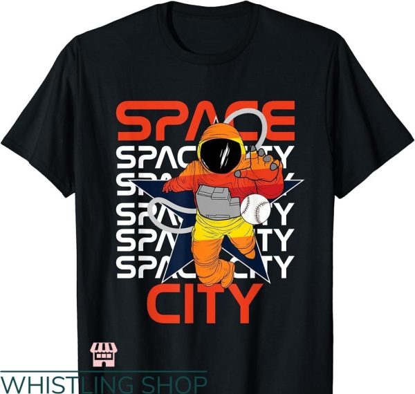 Space City T-shirt Space City Vintage Baseball Astronaut