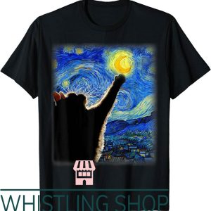 Spirted Away T-Shirt Van Gogh Starry Night Cat
