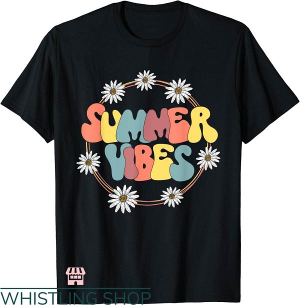 Summer Vibes T-shirt Groovy Summer Vibes Sunflowers T-shirt