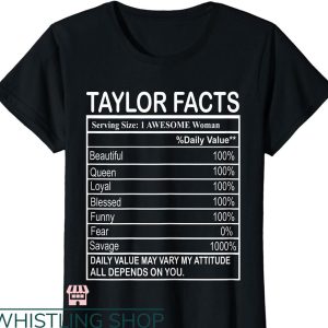 Taylor Swift Book T-shirt Taylor Nutrition Serving