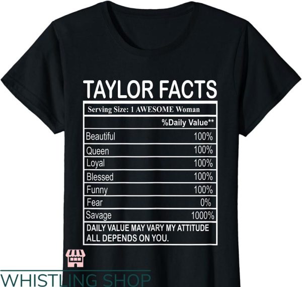Taylor Swift Book T-shirt Taylor Nutrition Serving