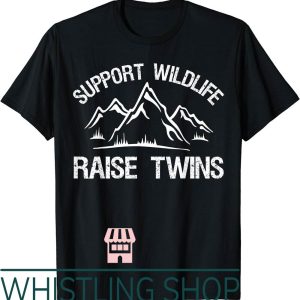 Twin Mom T-Shirt Support Wildlife Raise Funny