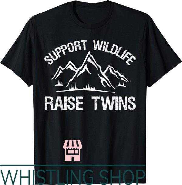 Twin Mom T-Shirt Support Wildlife Raise Funny