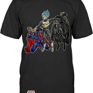 Vegeta Workout T-Shirt Beat Super-Man N Bat-Man Funny Tee