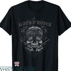 Vintage Guns And Roses T-shirt Skull Guns Bandanna