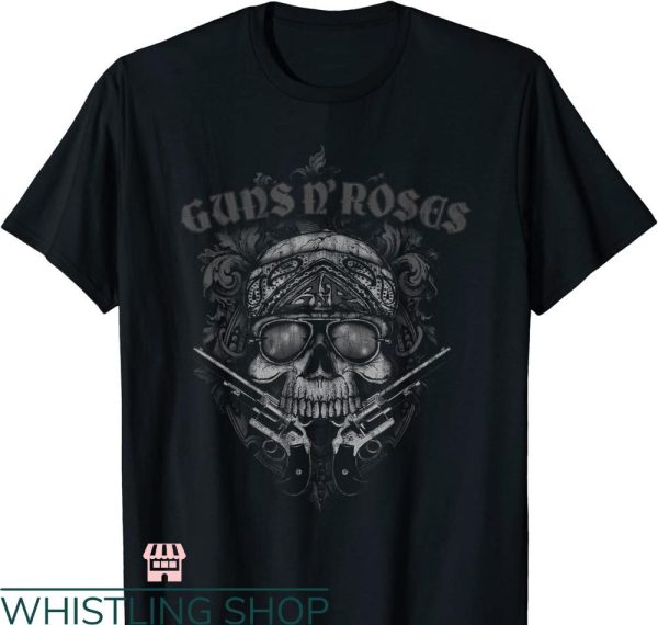 Vintage Guns And Roses T-shirt Skull Guns Bandanna