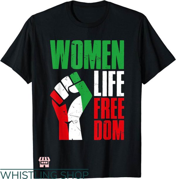 Women Life Freedom T-shirt Vintage Iranian Distressed