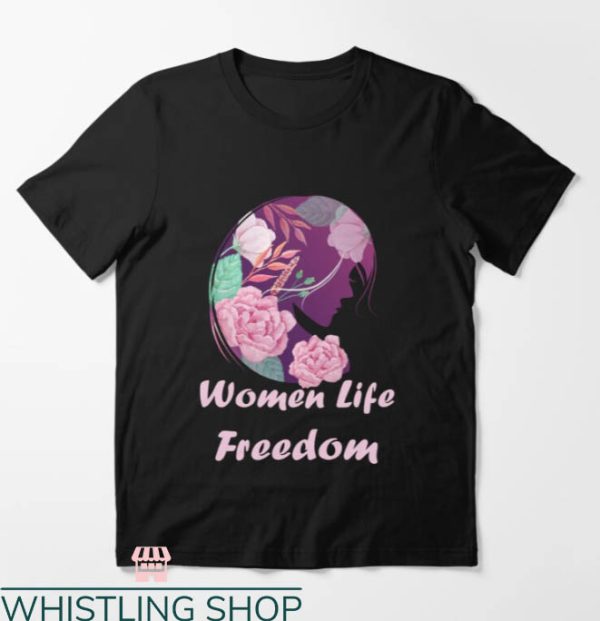 Women Life Freedom T-shirt Women Life Freedom Floral T-shirt