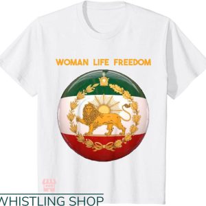 Women Life Freedom T-shirt Women Life Iran Flag Lion