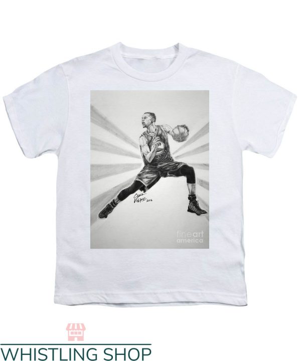Youth Stephen Curry T-shirt Stephen Curry Playing Basketball
