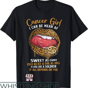 Zodiac Cancer T Shirt Sweet As Candy Leopard Lip 1