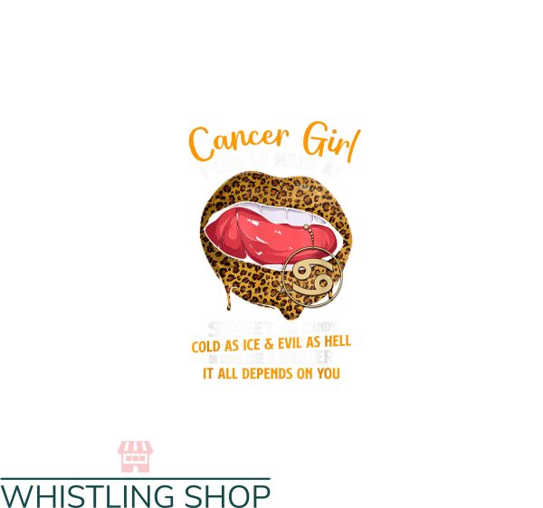 Zodiac Cancer T-Shirt Sweet As Candy Leopard Lip