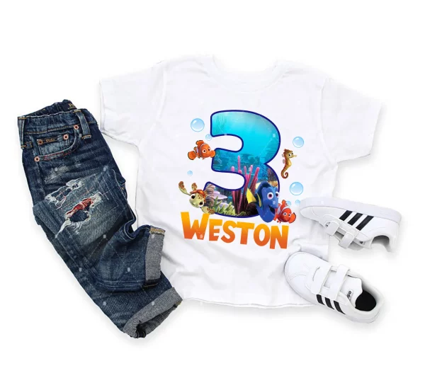 Personalized Finding Nemo and Finding Dory Birthday Shirt Customized Family Shirts for Finding Dory Theme Party