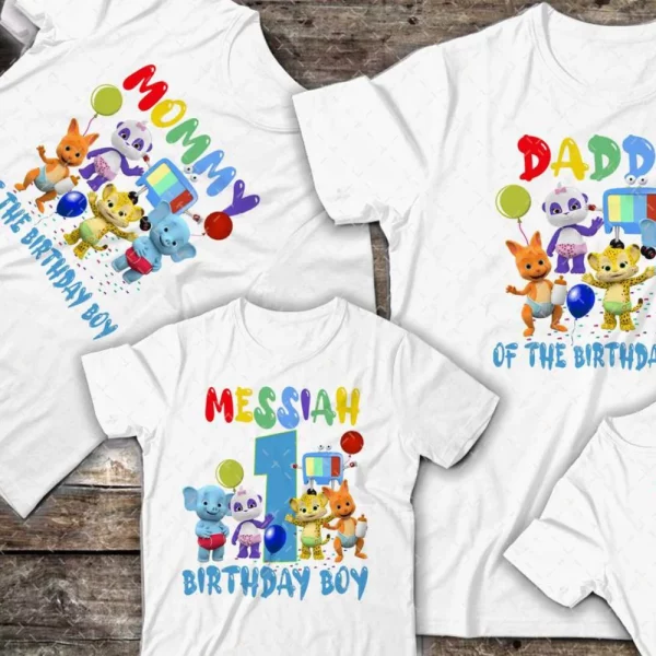 Kids Birthday Shirt with Huggy Wuggy Print