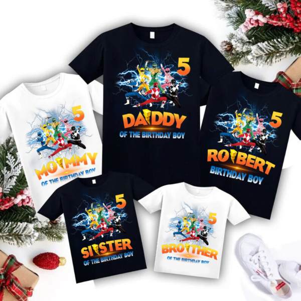 Power Ranger Squad Birthday Shirts for the Whole Family