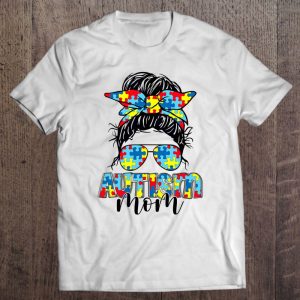 Autism Awareness Autism Mom Messy Bun Sunglasses Bandana