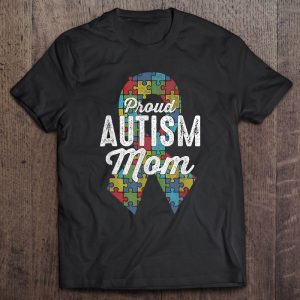 Autism Awareness Proud Autism Mom Ribbon Puzzle Mothers Day 1