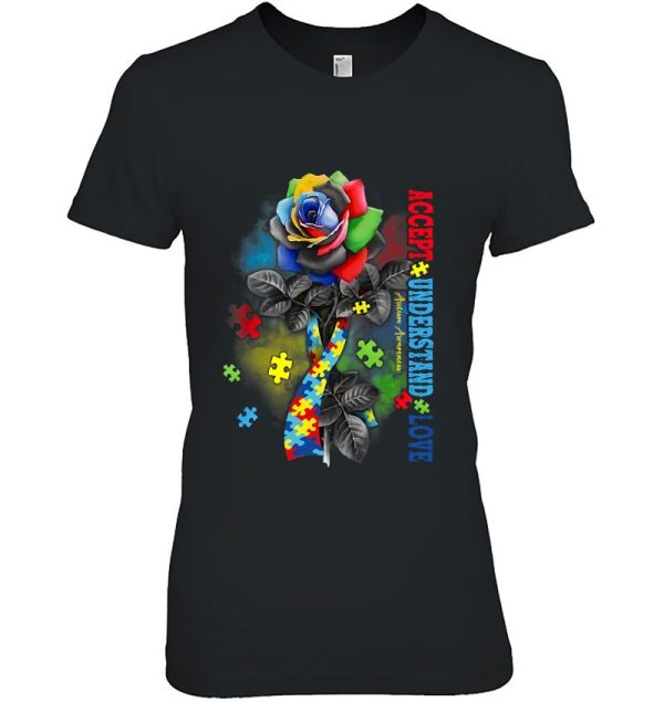 Autism Awareness Rose Accept Understand Love Autism Mom