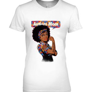 Autism Awareness Strong Mom Afro Mother Black Women Autism