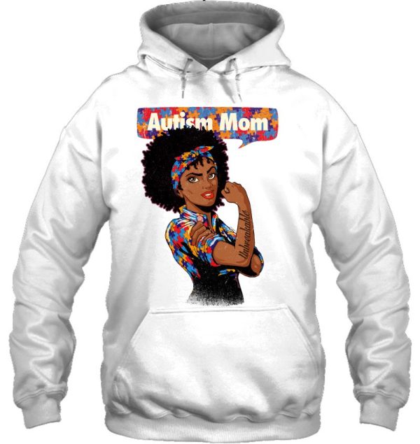 Autism Awareness Strong Mom Afro Mother Black Women Autism