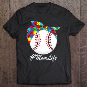Autism Mom Baseball Messy Bun Autism Awareness