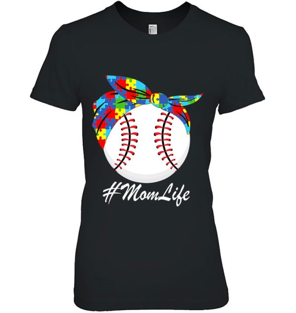 Autism Mom Baseball Messy Bun Autism Awareness