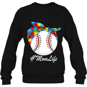 Autism Mom Baseball Messy Bun Autism Awareness 4