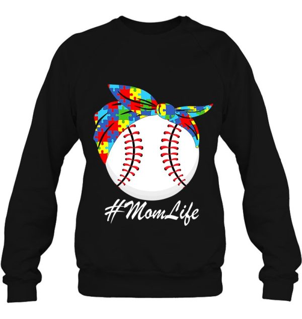 Autism Mom Baseball Messy Bun Autism Awareness