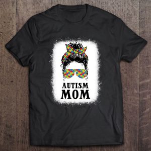 Autism Mom Curly Messy Bun Autism Awareness Mom Black Women