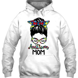 Autism Mom Messy Bun Autism Awareness Mommy Mothers Day Gift 3