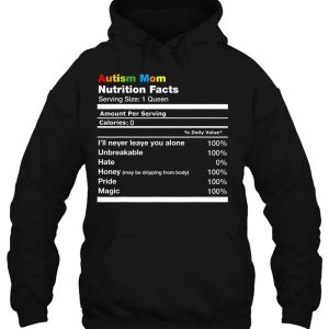 Autism Mom Nutrition Fact Women Autism Awareness Mom Gift 3