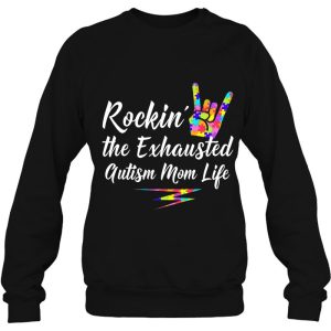 Autism Mom Rockin The Exhausted Mom Life Tee 4