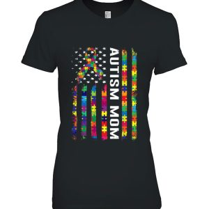 Autism Mom Shirt American Flag Autism Awareness Gift Women