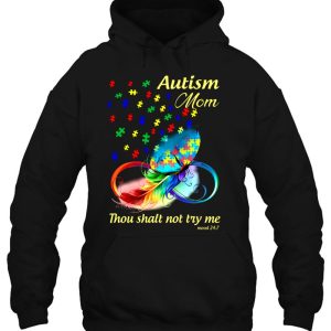 Autism Mom Thou Shalt Not Try Me Colorful Feather Autism Awareness 3