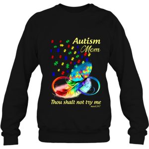 Autism Mom Thou Shalt Not Try Me Colorful Feather Autism Awareness 4