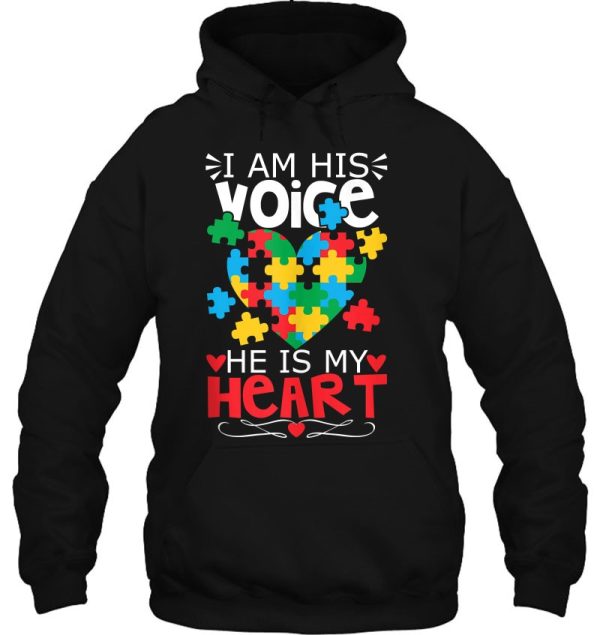 Autism Puzzle Piece Heart I Am His Voice Women’s Autism Mom