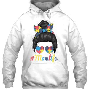 Autistic Autism Awareness Mom Life Autism Mommy Tired Pullover 3