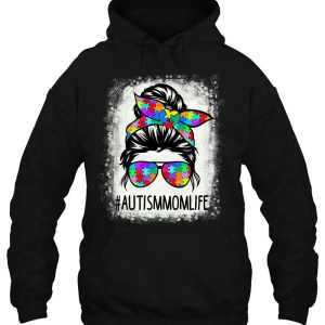 Autistic Autism Awareness Mom Life Shirts Women Bleached Premium 3