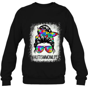 Autistic Autism Awareness Mom Life Shirts Women Bleached Premium 4