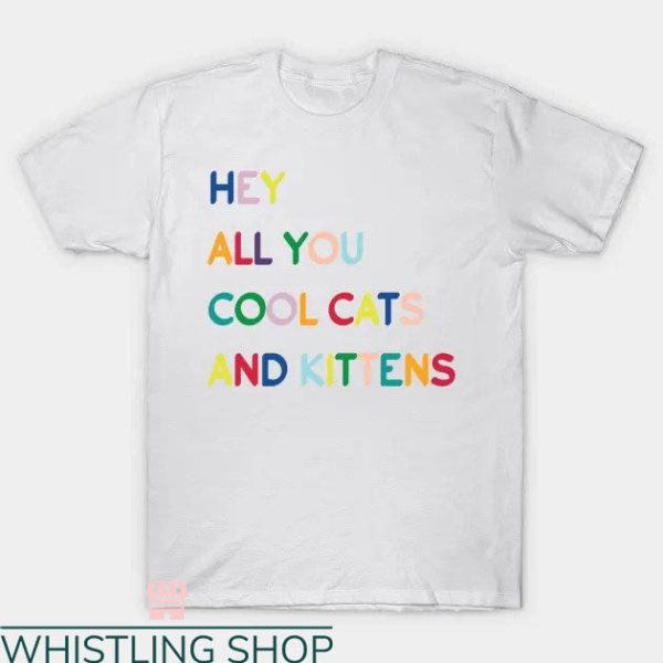 Cool Cats And Kittens T-shirt Colorful Text T-shirt