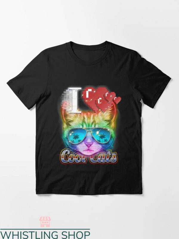 Cool Cats And Kittens T-shirt Cool Cats With Hearts T-shirt