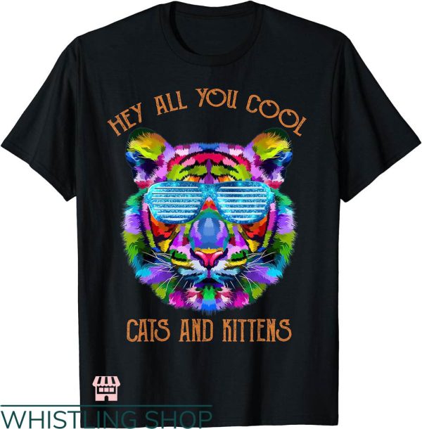 Cool Cats And Kittens T-shirt Rainbow Color Tiger T-shirt