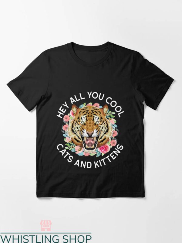 Cool Cats And Kittens T-shirt Tiger Floral T-shirt