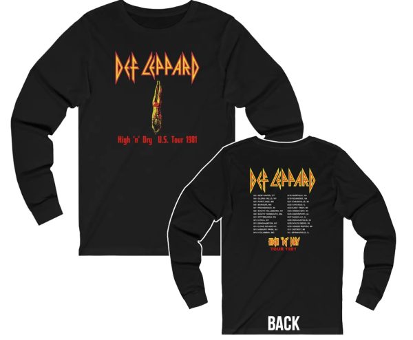 Def Leppard 1981 High ‘n’ Dry US Long Sleeved Tour Shirt