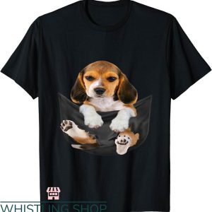 Dogs Face On Shirt T-shirt Beagle In Pocket T-shirt