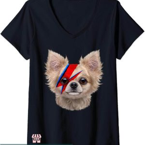 Dogs Face On Shirt T-shirt Chihuahua Dog With Red Lightning Bolt