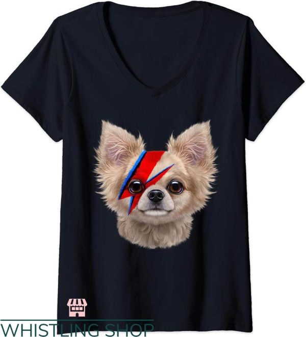 Dogs Face On Shirt T-shirt Chihuahua Dog With Red Lightning Bolt