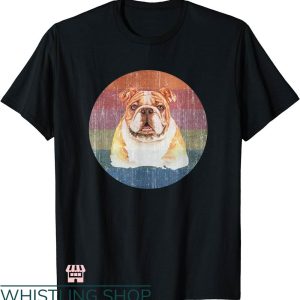 Dogs Face On Shirt T-shirt English Bulldog Dog Watercolor
