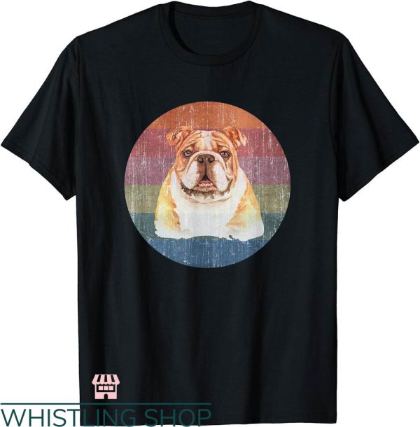 Dogs Face On Shirt T-shirt English Bulldog Dog Watercolor